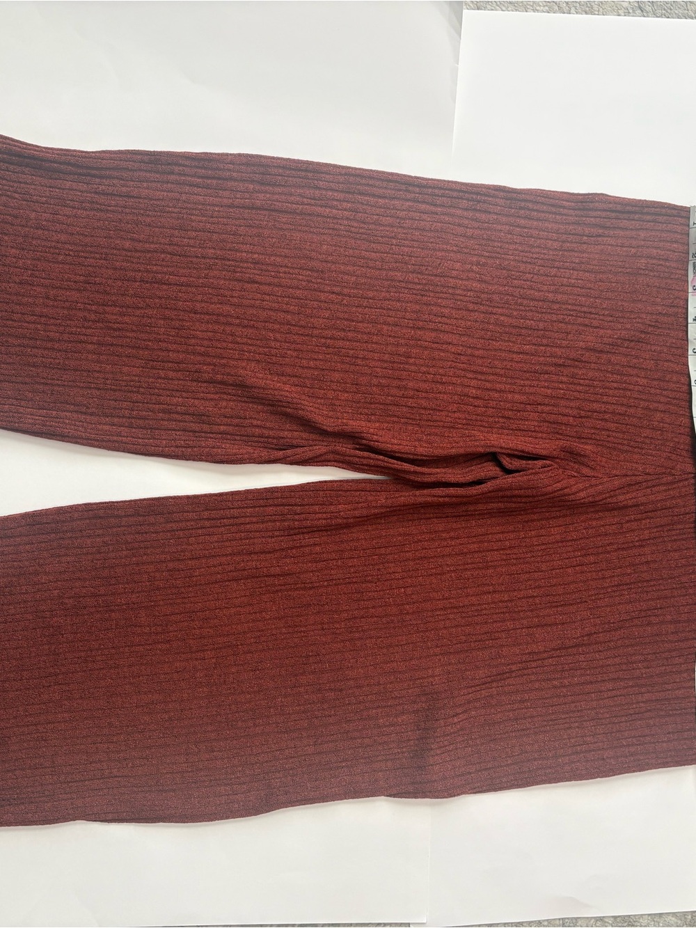Zara Ribbed Wide-Leg Pants - Rust Brown - Picture 5 of 6